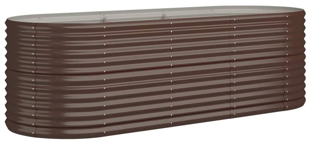 vidaXL Ζαρντινιέρα Καφέ 224x80x68 εκ. Γαλβανισμένος χάλυβας