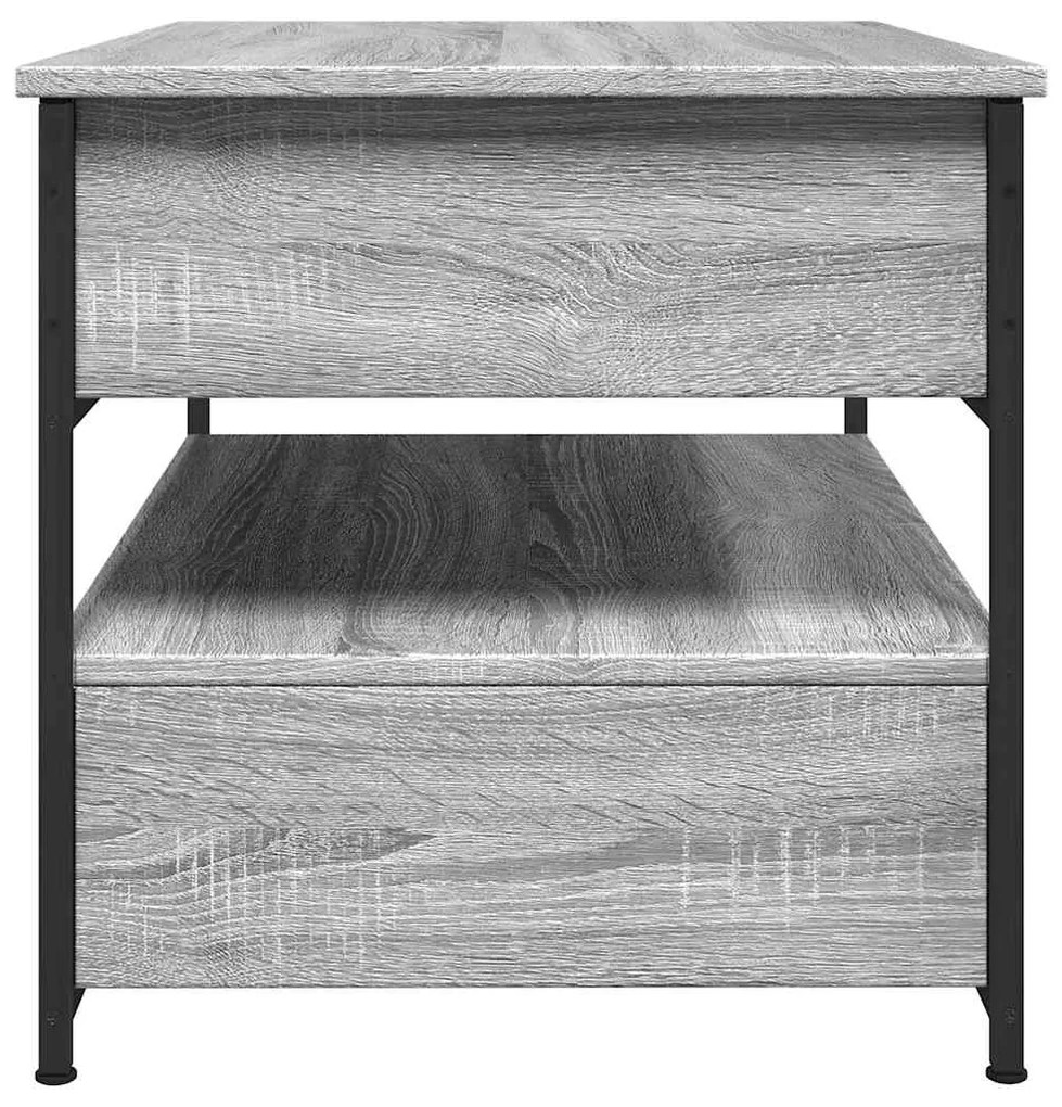 vidaXL Τραπεζάκι Σαλονιού Γκρι Sonoma 70x50x50 εκ. Επεξ. Ξύλο/Μέταλλο