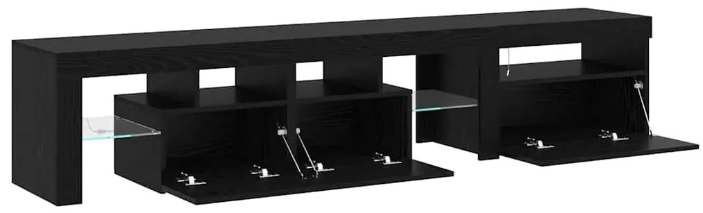 vidaXL Σετ Βαθμολογικών Κέντρων 2 τμχ με Φώτα LED Μαύρος Δρυς Επεξεργασμένο Ξύλο