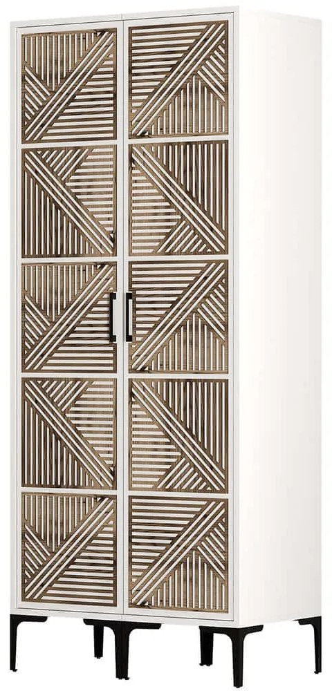 Ντουλάπα Δίφυλλη Kumsal 845HCT5443 80x47,5x201,4cm White-Walnut Two Door