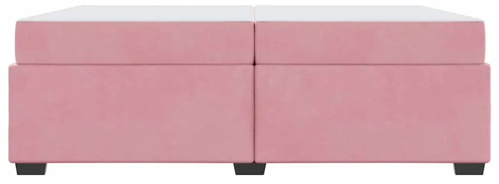 vidaXL Σκελετός Κρεβατιού με στρώμα Ροζ 200 x 200 cm ύφασμα