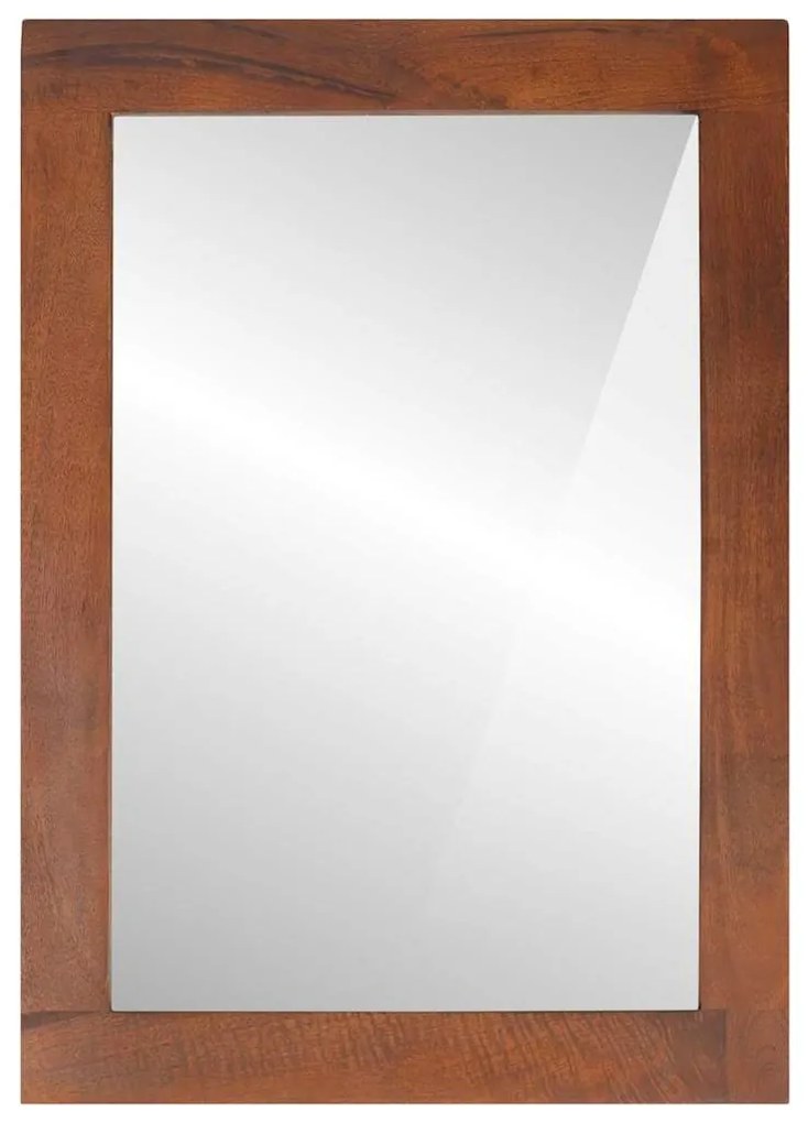 vidaXL Καθρέφτης καφέ και ασημί 50 x 70 cm Στερεό ξύλο μάνγκο, γυαλί