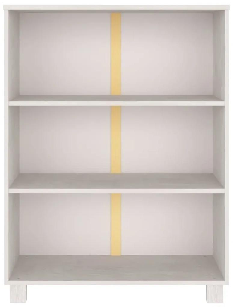 Βιβλιοθήκη HAMAR Λευκή 85 x 35 x 112 εκ. από Μασίφ Ξύλο Πεύκου - Λευκό