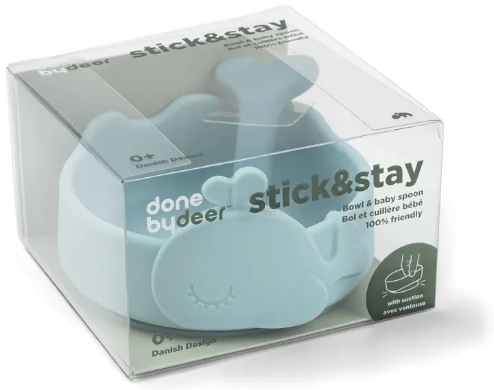 Μπωλ με Κουταλάκι Σιλικόνης Done by Deer Wally Blue