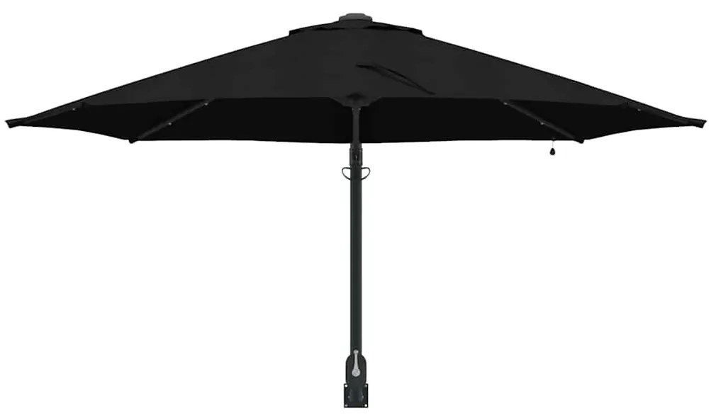 vidaXL Ομπρέλα Κήπου Μαύρο 248 x 248 x 148 εκ. Πολυεστέρας, Χάλυβας