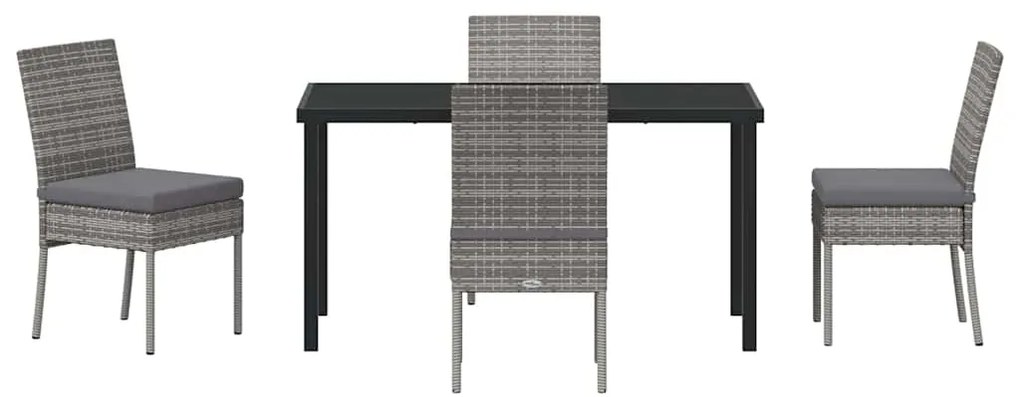 vidaXL Σέτ φαγητού για κήπο 5 pcs Γκρι Χάλυβας με επίστρωση πούδρας