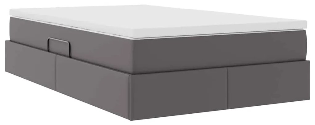 vidaXL Κρεβάτι με αποθηκευτικό χώρο και στρώμα Γκρι 120 x 200 cm