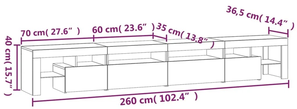 ΈΠΙΠΛΟ ΤΗΛΕΟΡΑΣΗΣ ΜΕ LED ΓΚΡΙ SONOMA 280X36,5X40 ΕΚ. 3152824