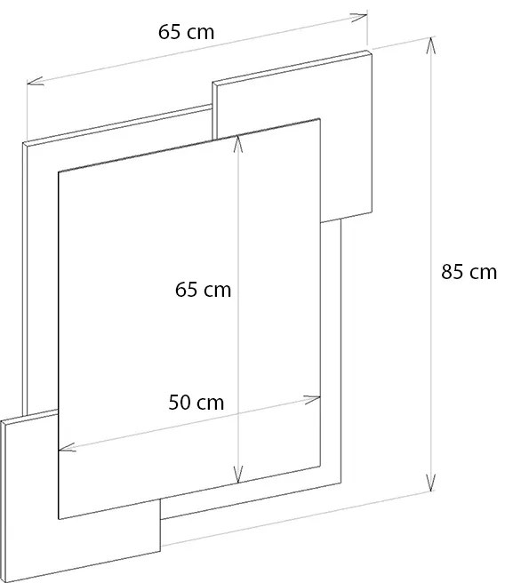 Καθρέπτης τοίχου Selinos Μegapap χρώμα λευκό 65x2,2x85εκ.