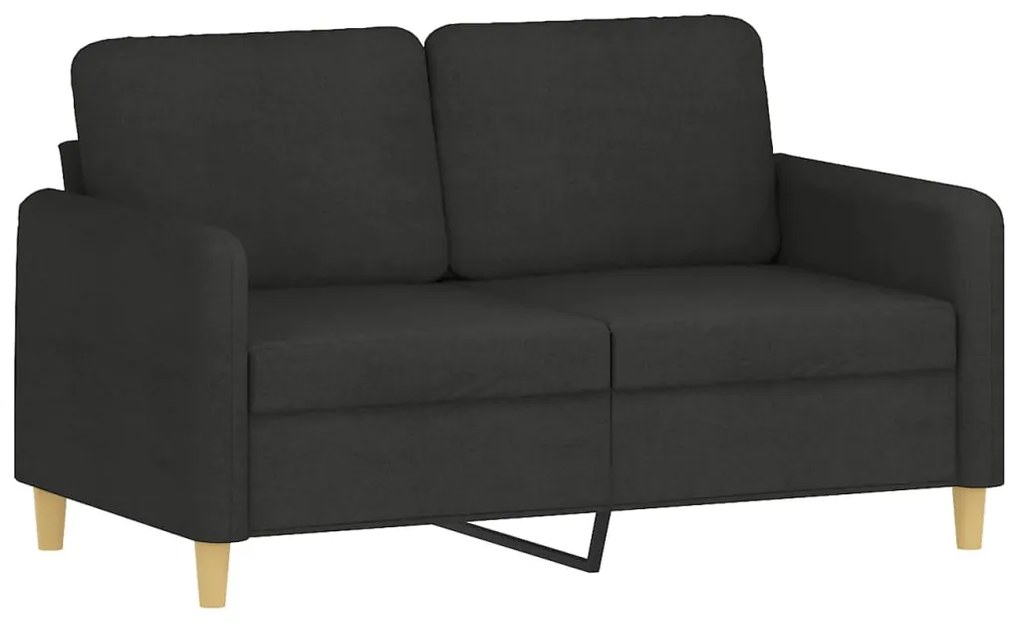 vidaXL Σετ Σαλονιού 2 Τεμαχίων Μαύρο Υφασμάτινο με Μαξιλάρια