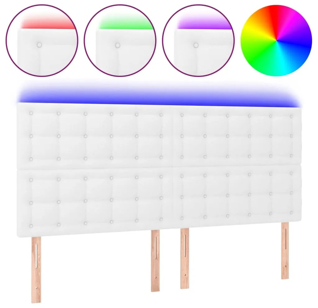 vidaXL Κεφαλάρι Κρεβατιού LED Λευκό 180x5x118/128 εκ