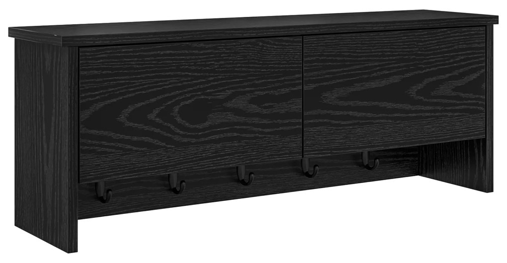 vidaXL Τοίχου Κρεμάστρα Μαύρη δρυς 80 x 20 x 30 cm Επεξεργασμένο ξύλο