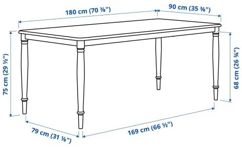 DANDERYD/INGOLF τραπέζι και 6 καρέκλες, 180x90 cm 894.783.95