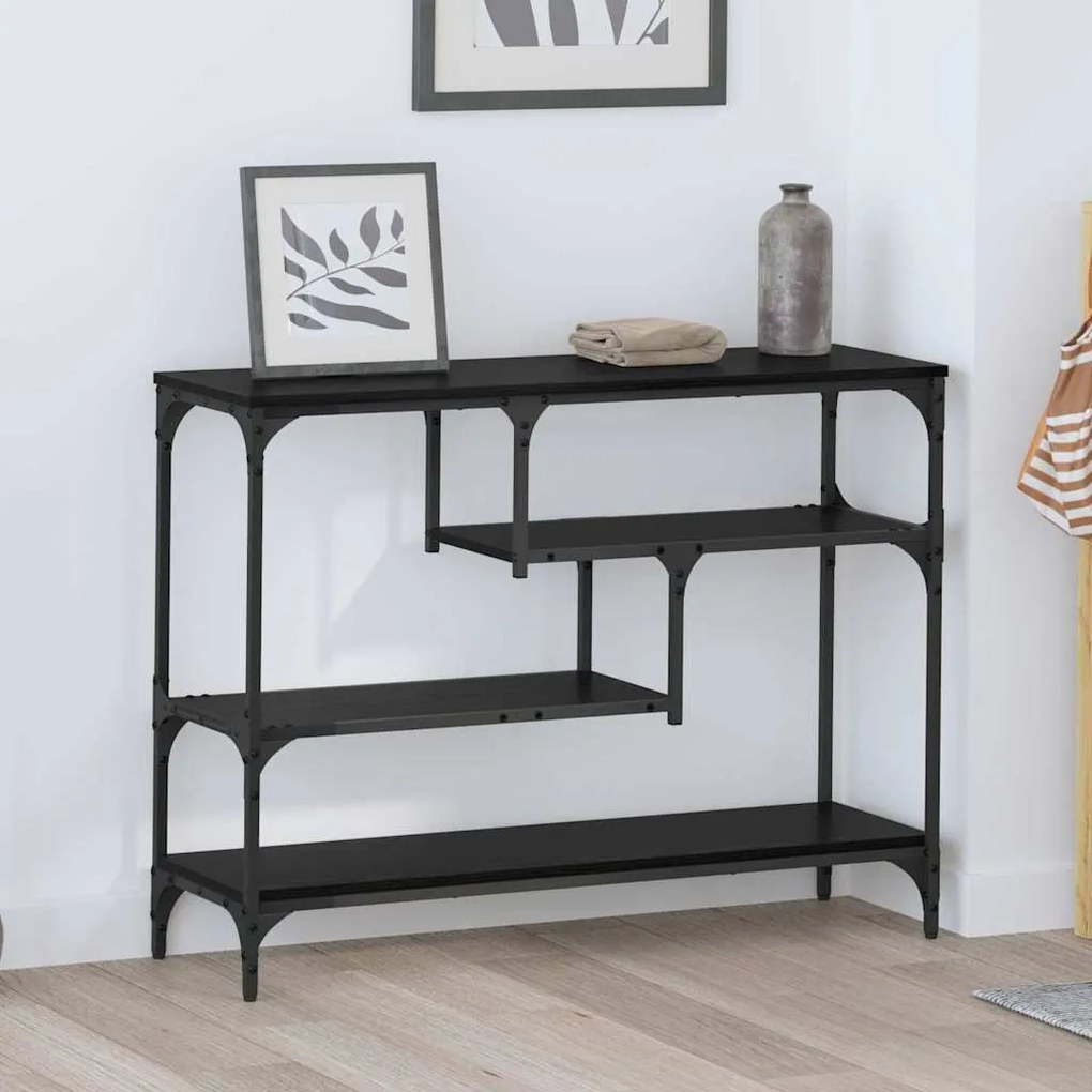 vidaXL Τραπέζι κονσόλας Μαύρη δρυς 100 x 30 x 75 εκ Επεξεργασμένο ξύλο