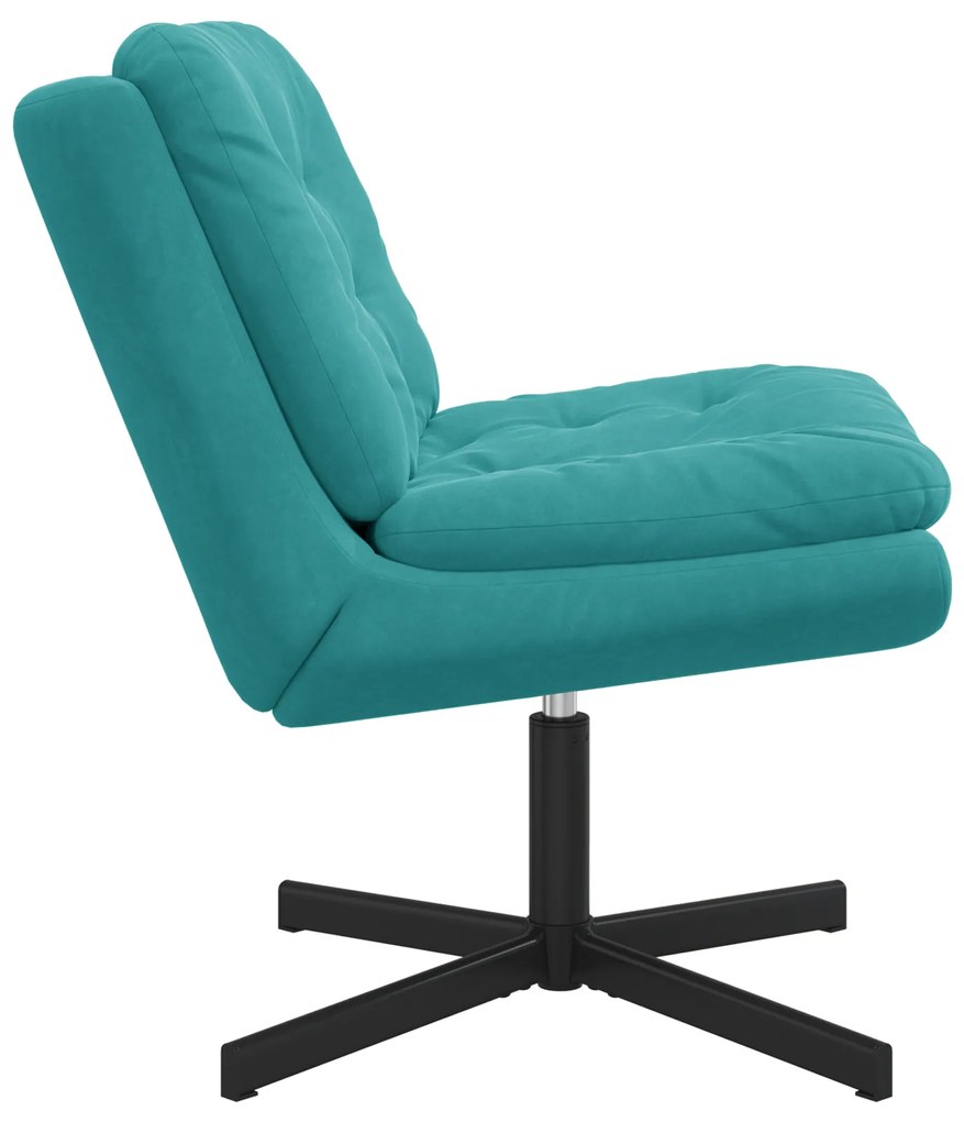 vidaXL Γυριστή Χαλαρωτική Καρέκλα Τιρκουάζ 63 x 75 x 76 εκ Βελούδο