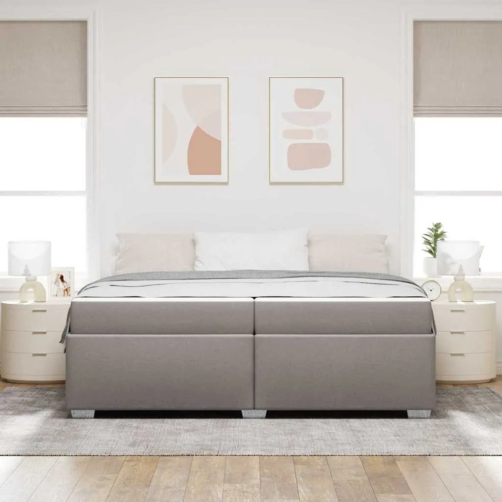 vidaXL Σκελετός Κρεβατιού Taupe 200 x 200 cm ύφασμα