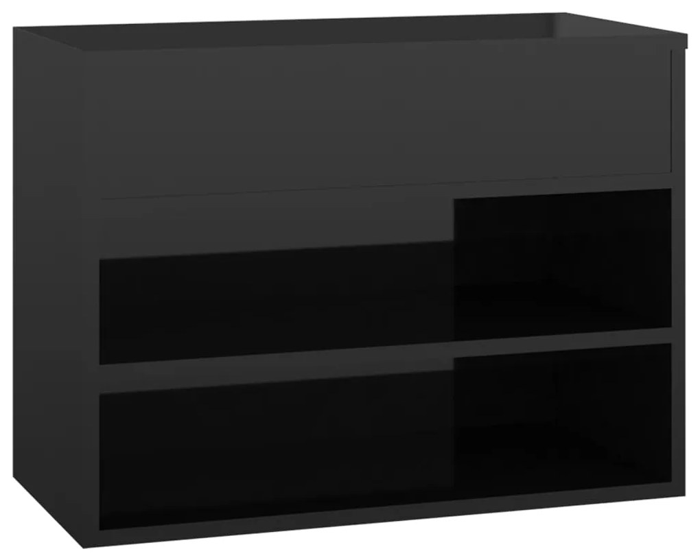 vidaXL Παπουτσοθήκη Γυαλιστερή Μαύρη 60 x 30 x 45 εκ. από Μοριοσανίδα