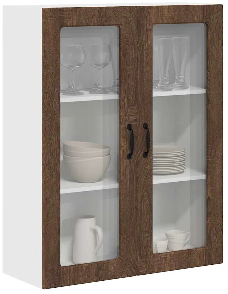 vidaXL Ντουλάπα Κουζίνας με ράφι Επιτοίχιο Καφέ δρυς 80 x 31 x 100 εκ.