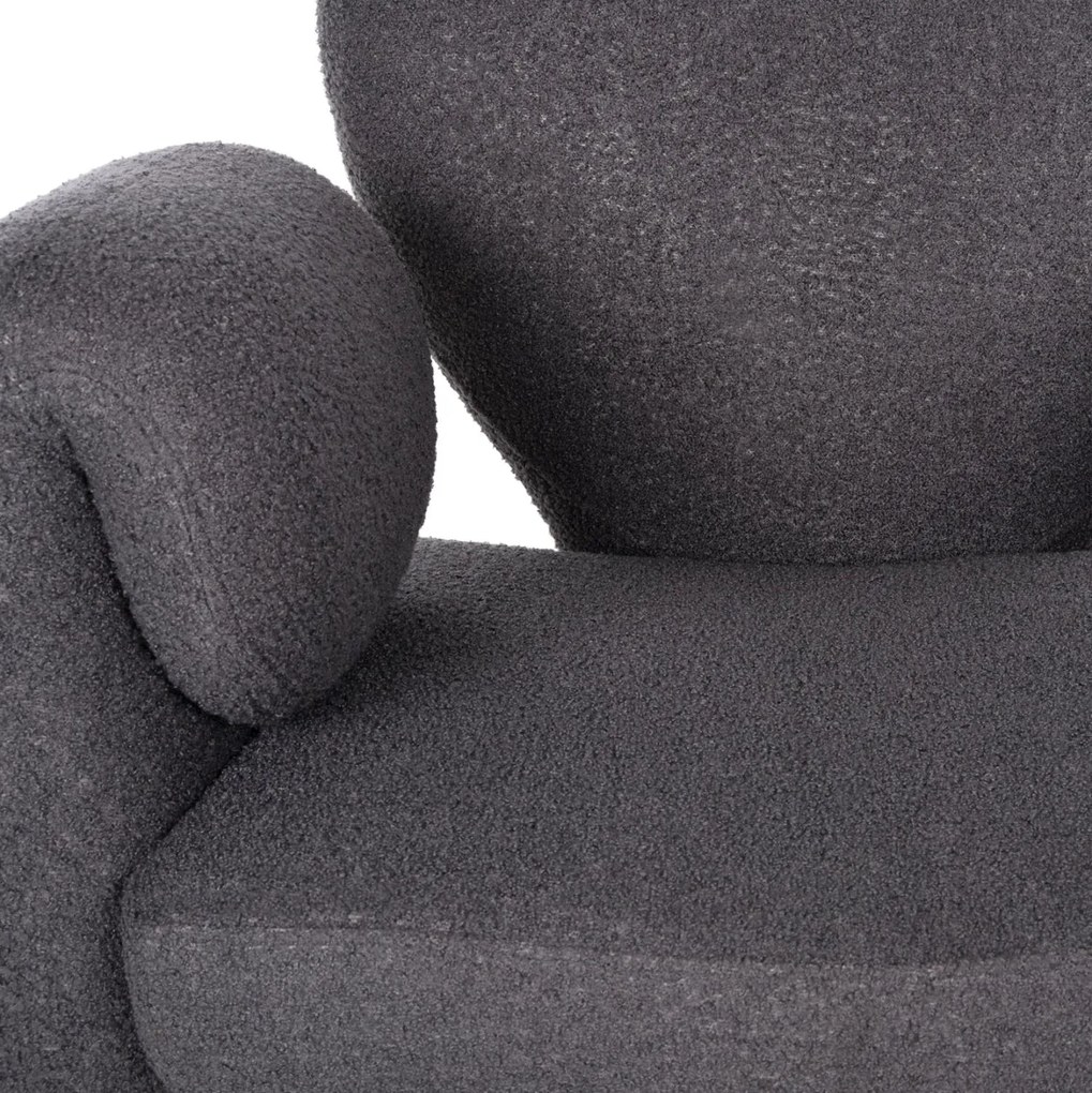Πολυθρόνα HARTT C9777.01 Γκρί Teddy Ύφασμα 84x74x87Yεκ. 84x74x87 εκ.