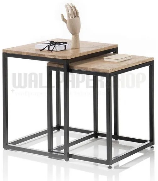 Σετ Τραπεζάκια Σαλονιού Καφέ 50x40x50