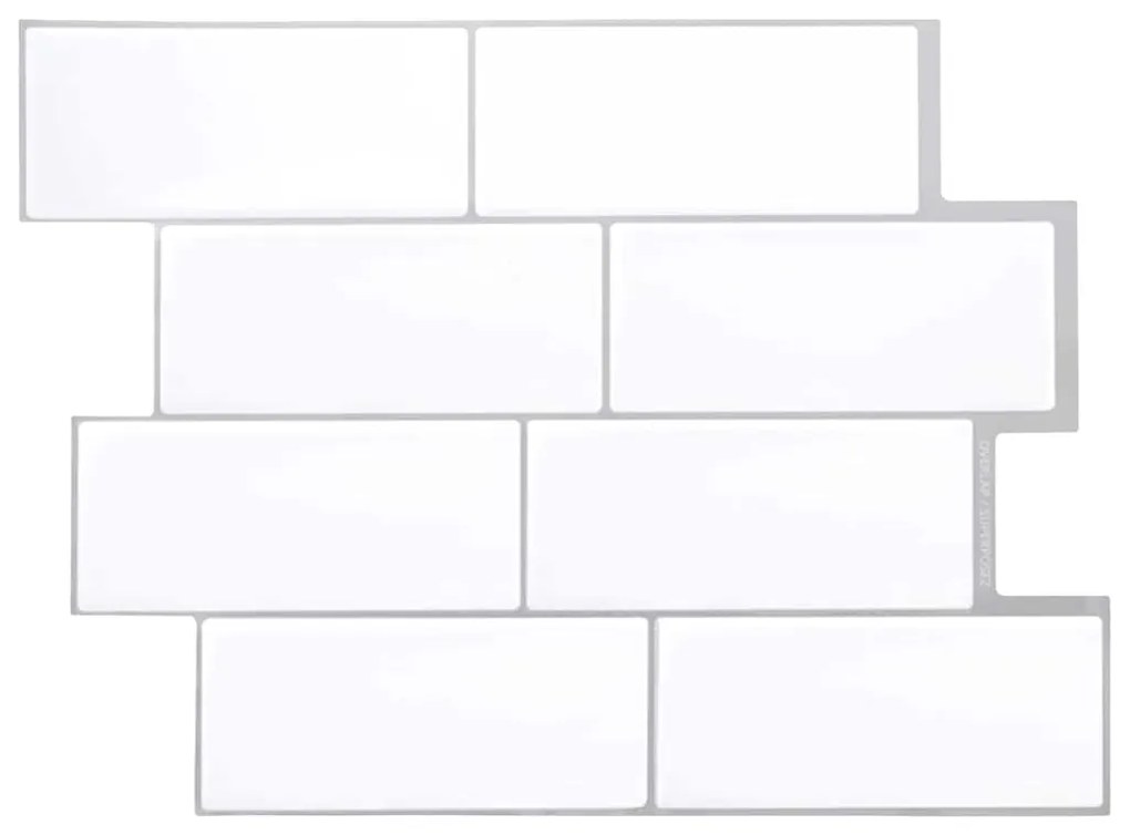 vidaXL Πλακάκι Subway 50 pcs Λευκό Γκρι 29 x 21 εκ