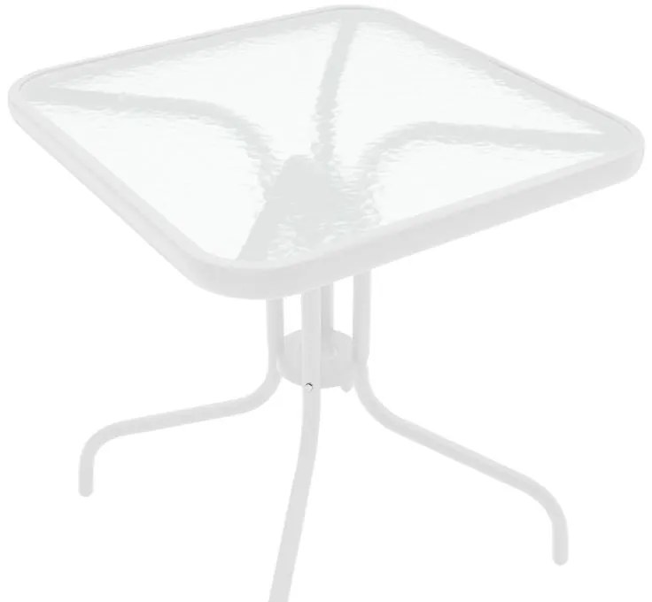 Τραπέζι Watson μέταλλο λευκό- γυαλί 70x70x70εκ 70x70x70 εκ.