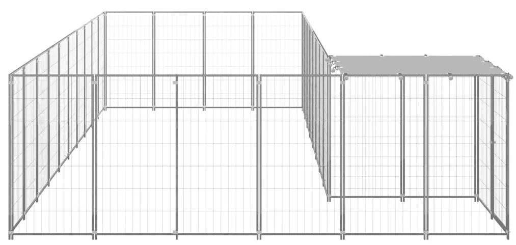 vidaXL Σπιτάκι Σκύλου Ασημί 13,31 μ² Ατσάλινο