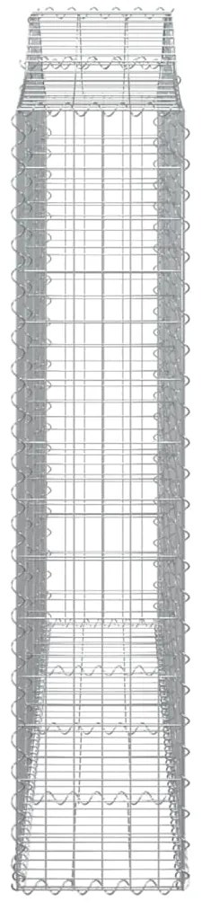 vidaXL Συρματοκιβώτια Τοξωτά 2 τεμ. 200x30x140/160 εκ. Γαλβαν. Ατσάλι