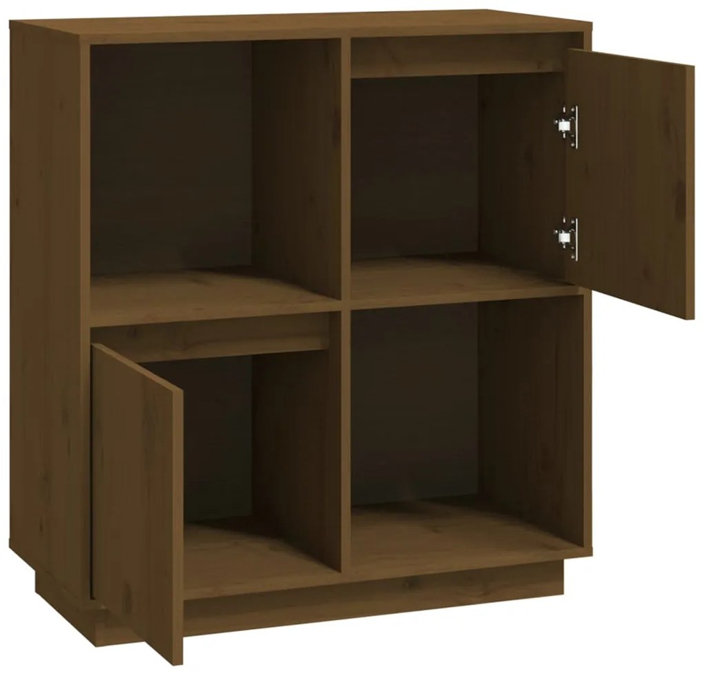 vidaXL Ντουλάπι Καφέ Μελί 74 x 35 x 80 εκ. από Μασίφ Ξύλο Πεύκου