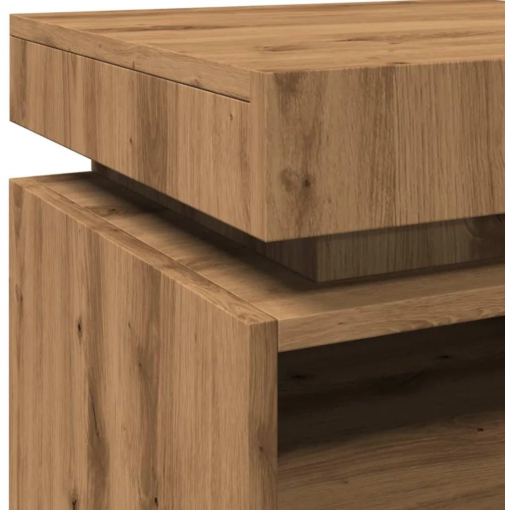 Κομοδίνο με φώτα LED Artisan Oak 40x39x48,5 cm 857660