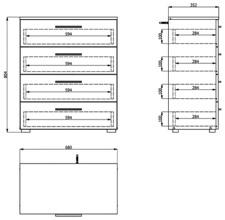 Συρταριέρα Ritmo 4F Sonoma 68*35*80.5 εκ.