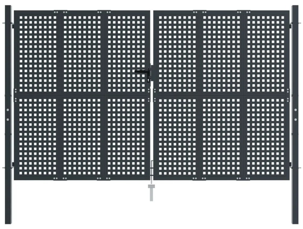 Πύλη Κήπου Ανθρακί 300 x 175 εκ. Ατσάλινη - Ανθρακί