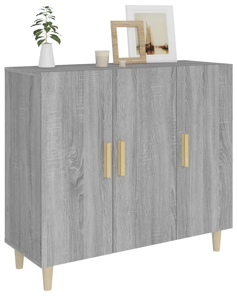 vidaXL Ντουλάπι Γκρι Sonoma 90 x 34 x 80 εκ. από Επεξεργασμένο Ξύλο