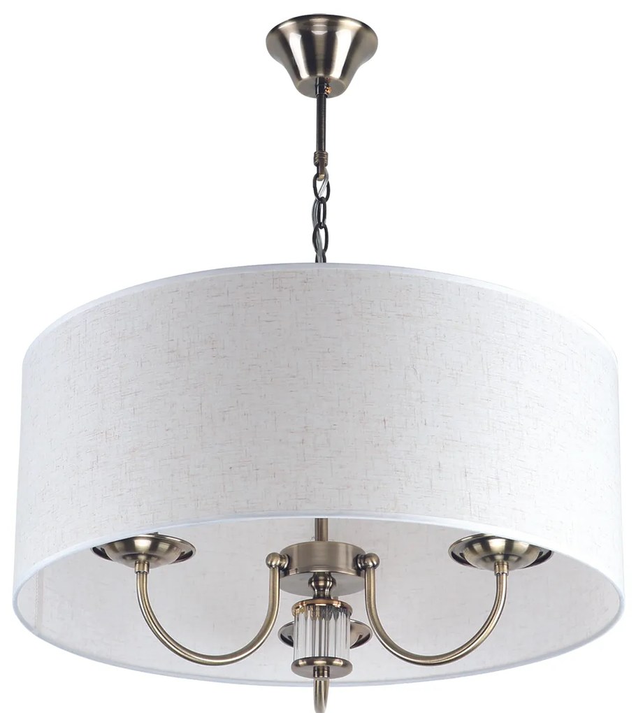 KQ 9015-3A PARIL ANTIQUE BRASS PENDANT BEIGE SHADES Γ3
