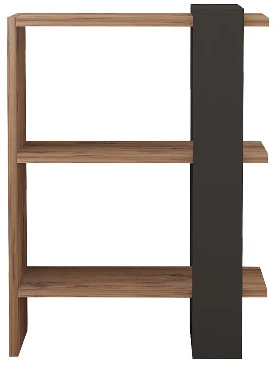 Βιβλιοθήκη Maverick pakoworld σε sonoma-ανθρακί απόχρωση 51,8x25x70εκ (1 τεμάχια)