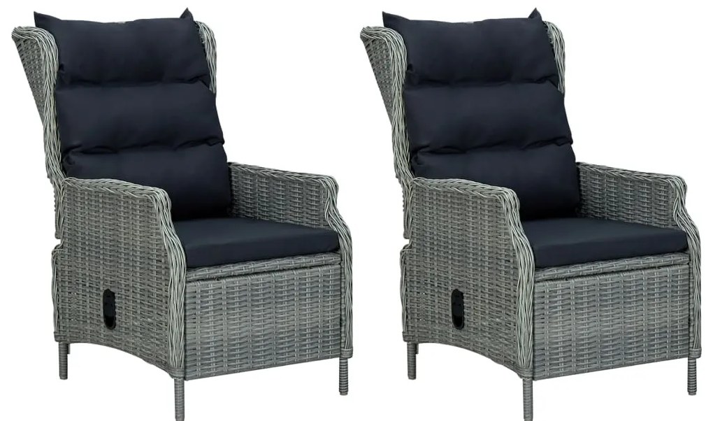 vidaXL Τραπεζαρία Εξ. Χώρου 9 τεμ Ανοιχτό Γκρι Συνθ. Ρατάν &amp; Μαξιλάρια