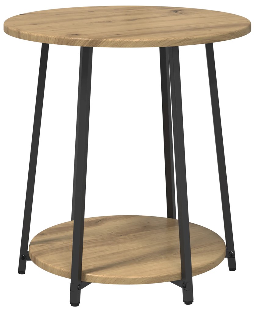 vidaXL Σετ Τραπεζάκι Πλευράς  2 Τεμαχίων σε Artisan Oak με Engineered Wood και Μέταλλο