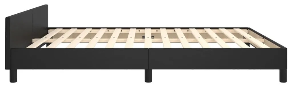 vidaXL Πλαίσιο Κρεβατιού με Κεφαλάρι Μαύρο 180x200 εκ. Συνθετικό Δέρμα