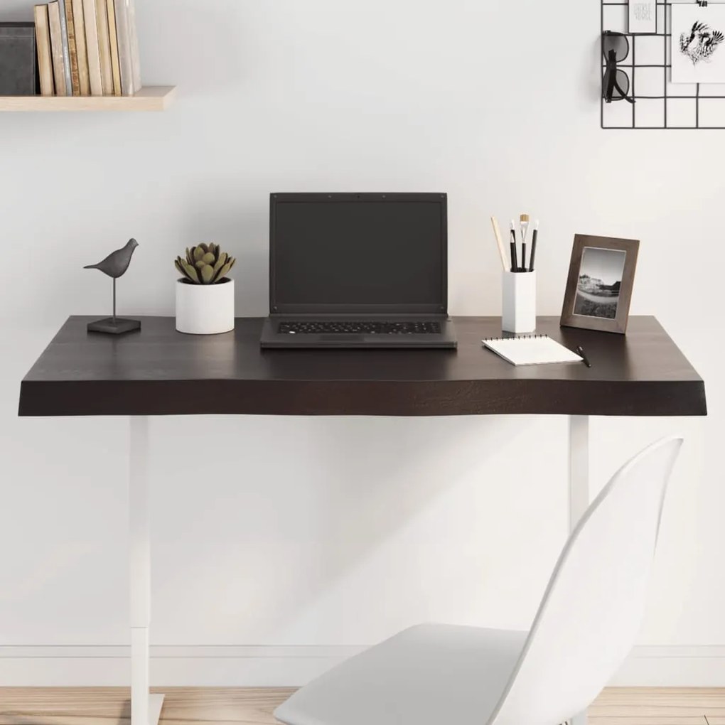 Επιφ Τραπεζιού Αν Καφέ 100x50x(2-6)εκ.Ακατέργ. Μασίφ Ξύλο Δρυός