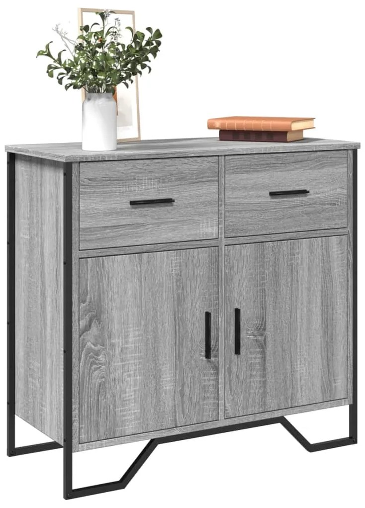 vidaXL Μπουφές Γκρι Sonoma 79,5x35,5x74,5 εκ. από Επεξεργασμένο Ξύλο