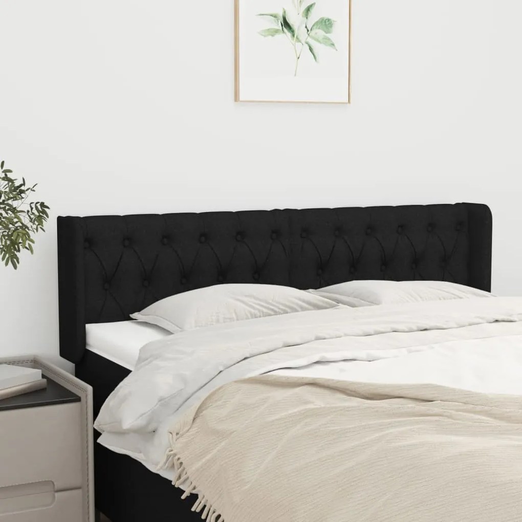 vidaXL Κεφαλάρι με Πτερύγια Μαύρο 163x16x78/88 εκ. Υφασμάτινο