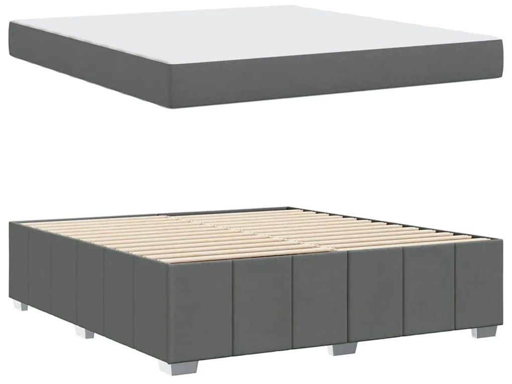 vidaXL Σκελετός Κρεβατιού Σκούρο γκρι 180 x 200 cm ύφασμα