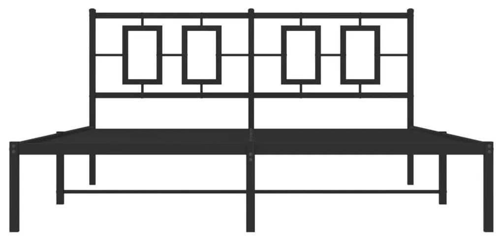 Πλαίσιο Κρεβατιού με Κεφαλάρι Μαύρο 150 x 200 εκ. Μεταλλικό - Μαύρο