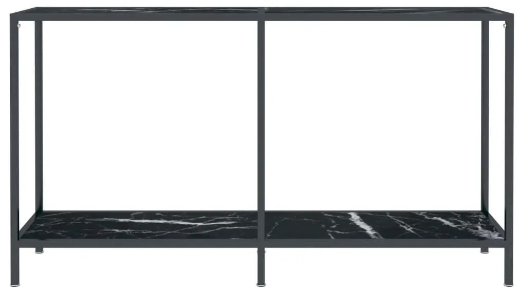 Τραπέζι Κονσόλα Μαύρο 140 x 35 x 75,5 εκ. από Ψημένο Γυαλί - Μαύρο