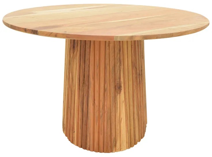 Τραπέζι Tully pakoworld μασίφ ξύλο ακακίας σε φυσική απόχρωση Φ120x75εκ