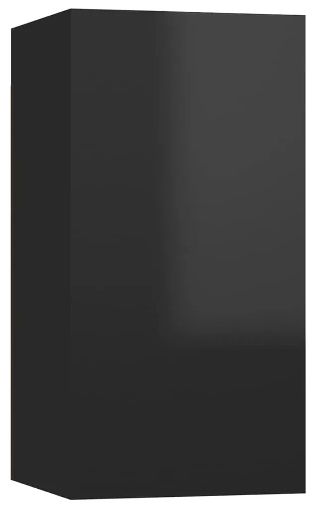 vidaXL Έπιπλα Τηλεόρασης 2 τεμ. Γυαλ. Μαύρα 30,5x30x60εκ. Μοριοσανίδα