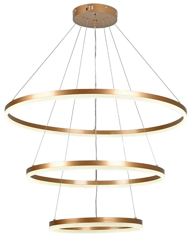Κρεμαστό φωτιστικό LED 100W 3CCT (by switch on base) D:60cm (6095-A-Golden) - 6095-A-Golden