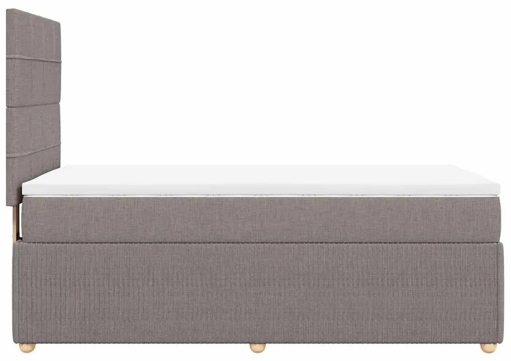 vidaXL Κρεβάτι Boxspring με Στρώμα Taupe 90x200 εκ. Υφασμάτινο