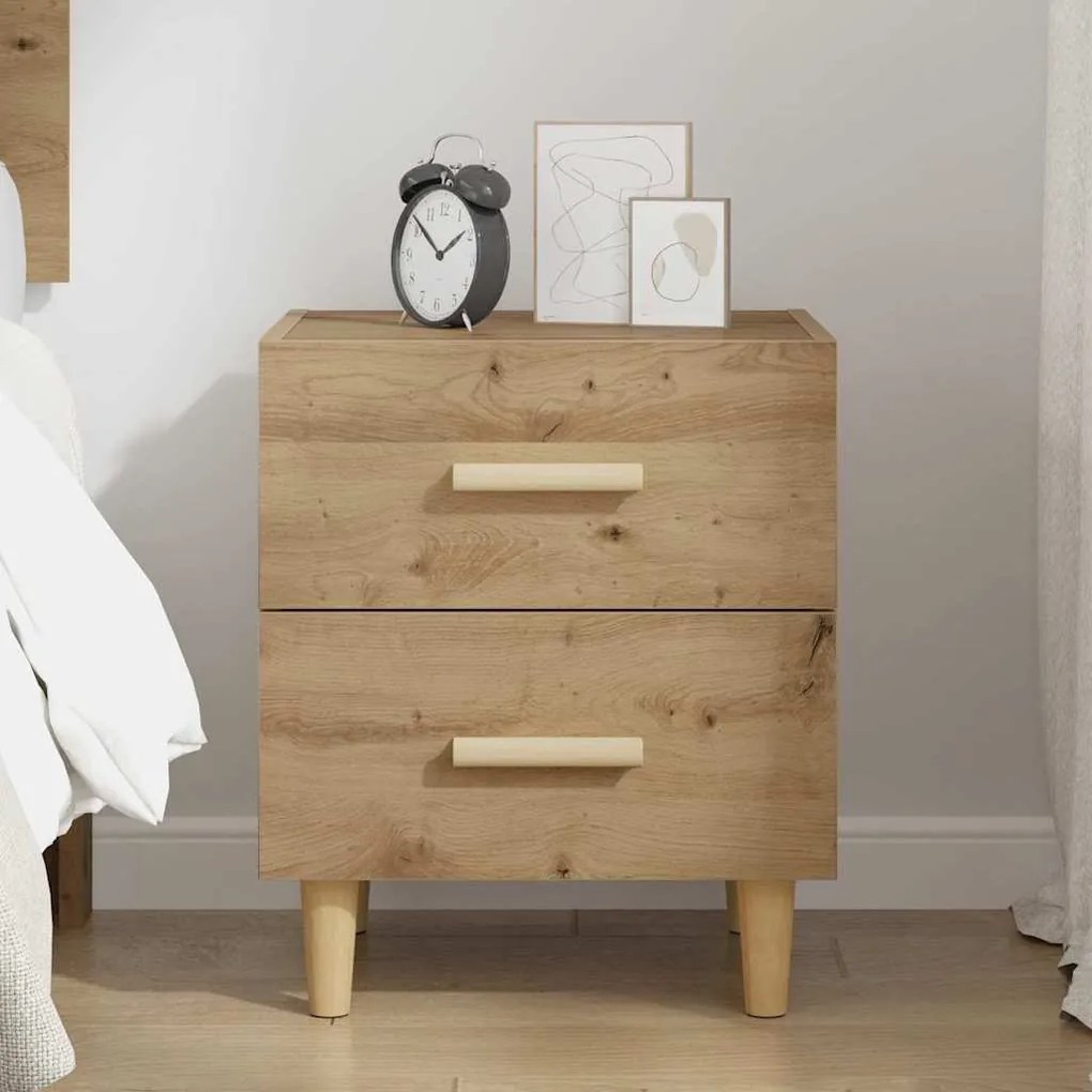 vidaXL Ντουλάπι κρεβατιού με συρτάρι artisan δρυς 40 x 35 x 47.5 εκ