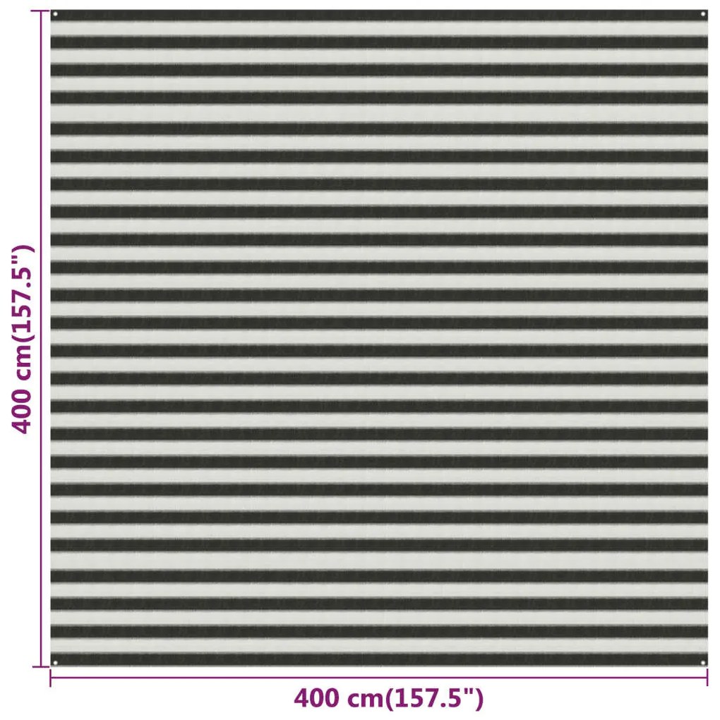 vidaXL Χαλί Σκηνής Ανθρακί / Λευκό 400 x 400 εκ. από HDPE